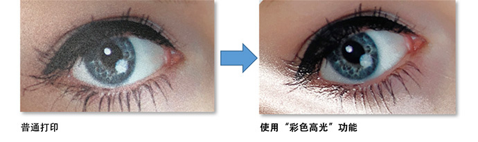 彩色高光功能 ~无需使用光油墨水即可展现高光效果！~